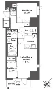 レフィールオーブ代々木【6階】の間取り