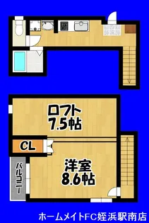 ウェルスグローリー九研【2階】の間取り