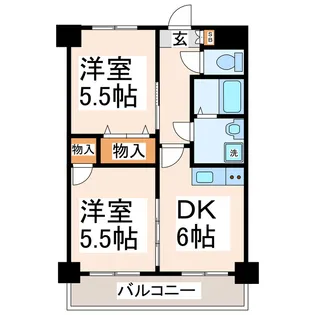 クイーンズビュー【2階】の間取り