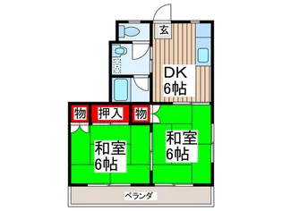 コーポつきじま【2階】の間取り