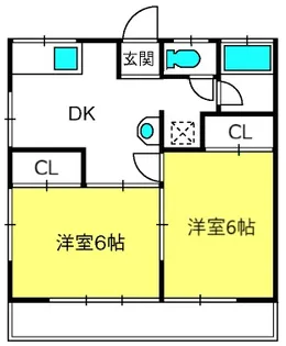 陽光ハイツ【2階】の間取り
