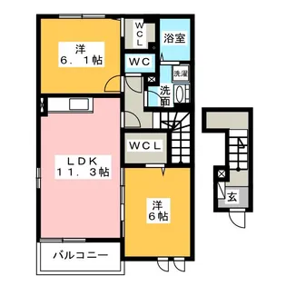 ミルトニアB【2階】の間取り