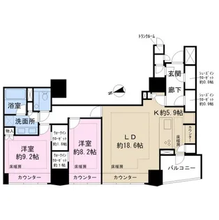 ザ・パークハウスグラン三番町26【11階】の間取り