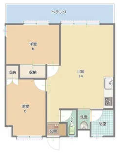 トーマスマンション真栄原【2階】の間取り