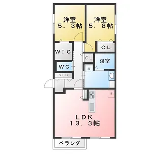 プルメリアオアシス【2階】の間取り