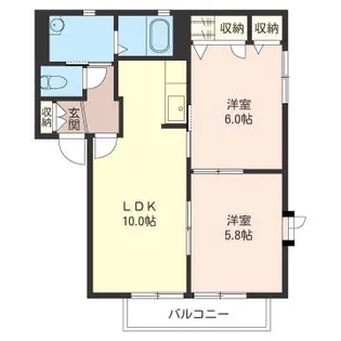 パーシモン淵江A【2階】の間取り