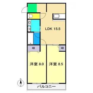 サンミゲル【2階】の間取り