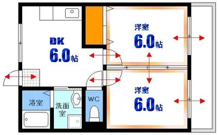 中広ハイム【3階】の間取り