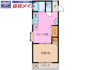 コーポ風早【2階】の間取り