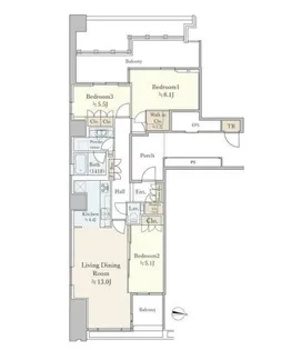 ワールドシティタワーズ ブリーズタワー【37階】の間取り
