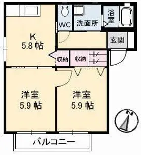 シャルマン C棟【2階】の間取り
