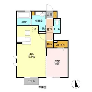 クオリタ・ルル【1階】の間取り