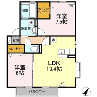 コンフォートヴィラ2【2階】の間取り