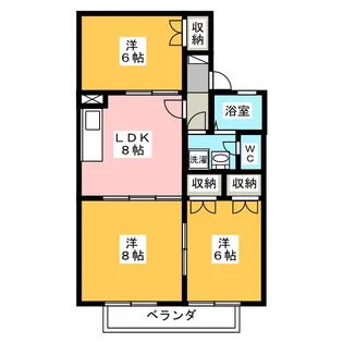 クラスターテラス B棟【2階】の間取り