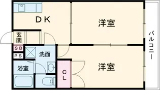 アンプルール ブア 竜田川【2階】の間取り
