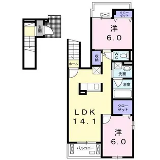 BLESS西新井B棟【2階】の間取り