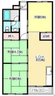 夢野ハイタウン1号棟【5階】の間取り