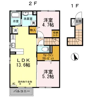 オーベル矢巾【2階】の間取り