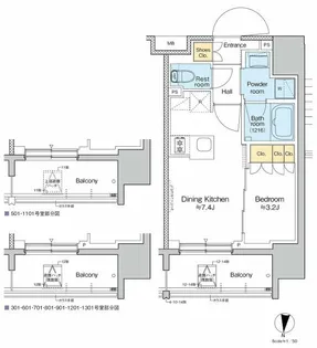 プラウドフラット亀戸ステーションプレイス【8階】の間取り