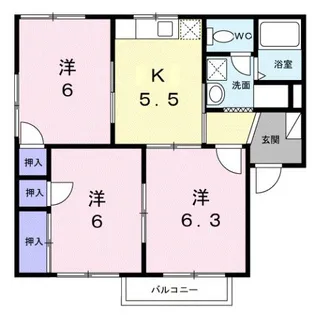 ファミールパークスB【2階】の間取り