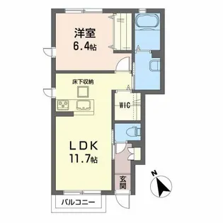 プロヌーブ富沢【1階】の間取り