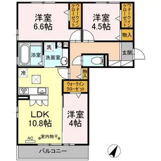 オレンジコート【1階】の間取り