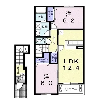 タウンヒルズI【2階】の間取り