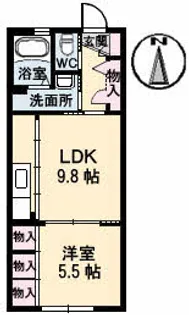 リブメゾン南方【1階】の間取り