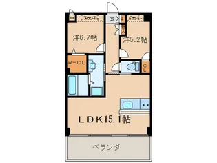 グリーンサム大久保【6階】の間取り
