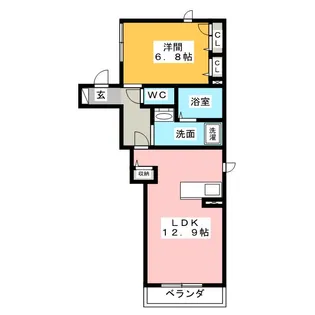 ベルモンターニュ【1階】の間取り