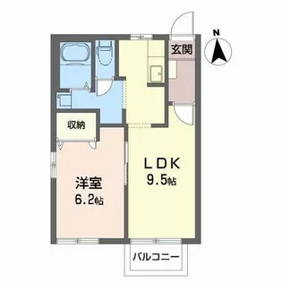 ディアス・ルフランB【2階】の間取り