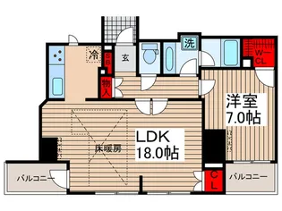 ディアクオーレ門前仲町リバーサイド【4階】の間取り
