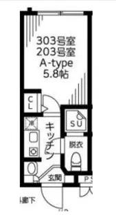 THEROOMS幡ヶ谷【2階】の間取り