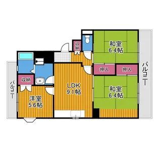 ワンズレジデンス羽曳ヶ丘【1階】の間取り