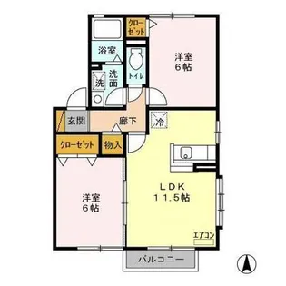 フォーシーズン白羽CD【2階】の間取り