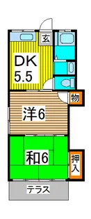 第二神明ハイツ【2階】の間取り