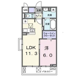 中妻アパート(028632401)【1階】の間取り