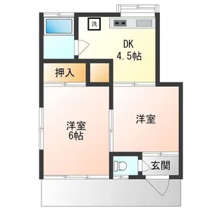 ハイツ柳生K【2階】の間取り