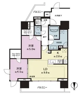 クレヴィア中野新橋【5階】の間取り