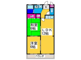 マ-ベラス泉ヶ丘【1階】の間取り