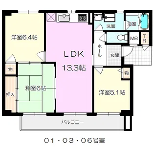 デジャビュ東園田【1階】の間取り