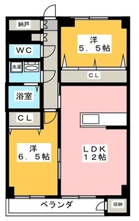 啓周マンション【2階】の間取り