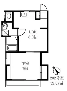 ハイスカイ山王II【2階】の間取り