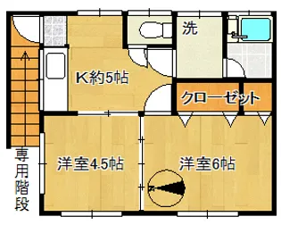 植竹ハイツ【2階】の間取り