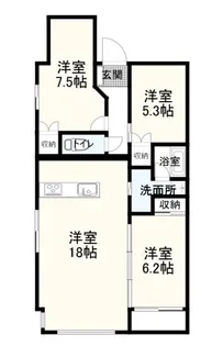 ベイフロントマンション 9600【3階】の間取り