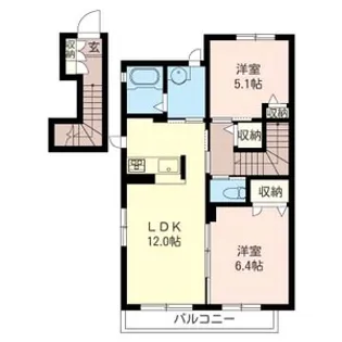 シャーメゾンカトレアB【2階】の間取り