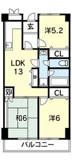エスポアール石橋【4階】の間取り