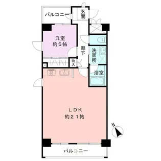 ロンドベル万代【6階】の間取り