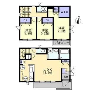 神奈川県藤沢市弥勒寺2【一戸建】の間取り