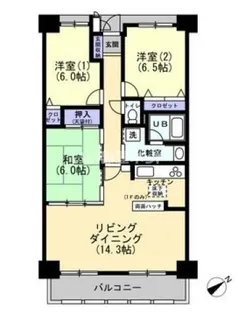 ダイアパレス文理大南弐番館【12階】の間取り
